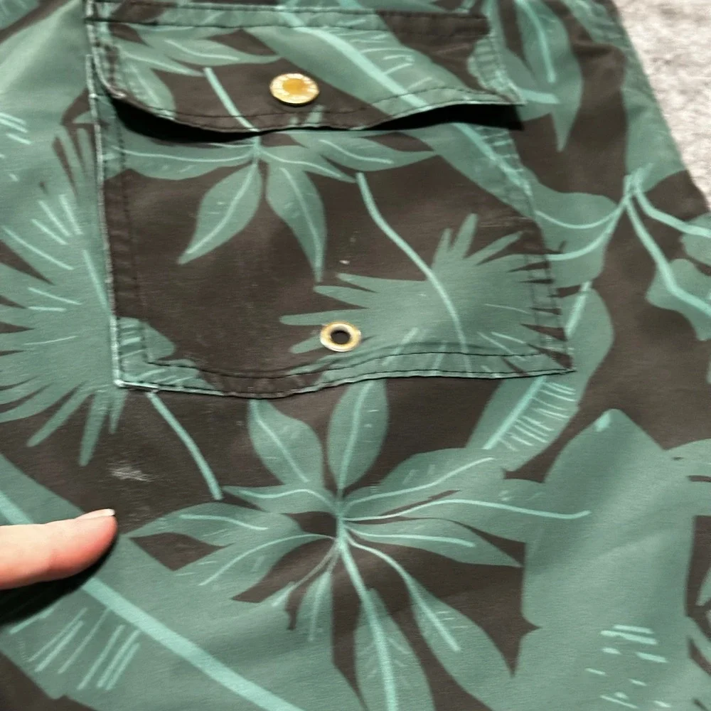 Bather Swim Trunks Mens‎ 32 Tropical Palm Leaf Board Shorts Pocket Huckberry